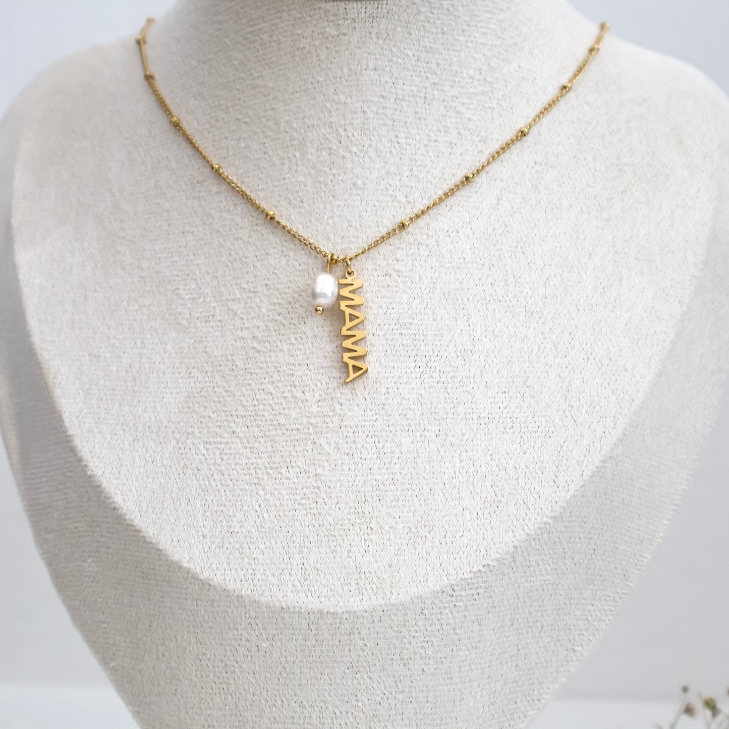 Collar MAMÁ perla.